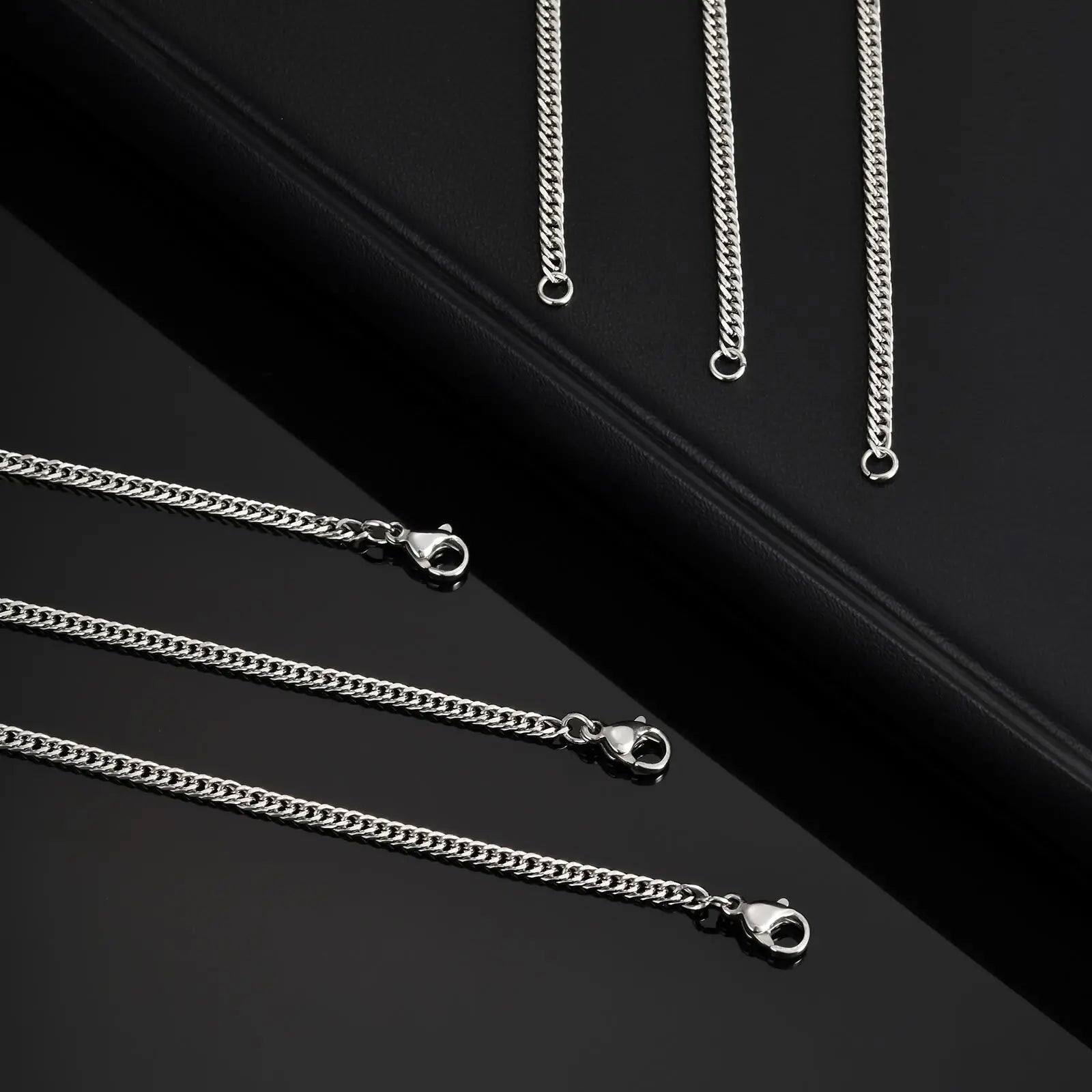 Vnox Cuban Chain Necklace for Men 45cm 60cm 70cm Length Option Vintage Metal Collar Punk Stainless Steel Curb Link Chain Chokers