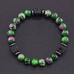 Retro Black Block Volcanic Bracelets Men Women Frosted Onyx Lava Beads Jewelry Yoga Meditation Birthday Gift Wholesales