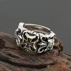 New Punk Large Cross Ring Adjustable Size Fashion Men's Personalized Design Jewelry Street Retro Gothic Trend