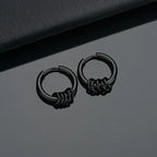 2pcs Stainless Steel Hoop Earrings For Men Small Circle Metal Ball Anti-allergic Ear Buckle Rock Hip Hop Artificial