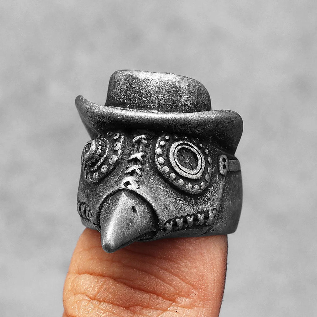 Skull Witch Ring Black Stainless Steel Gothic