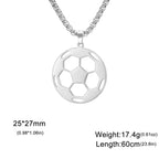 Skyrim Soccer Pendant Necklace for Men Stainless Steel Long Box Chain Fashion Cool Sports Ball Jewelry Gift Wholesale 2026