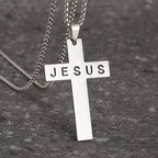 Templar Cross Round Medal Pendant Necklace — Stainless Steel