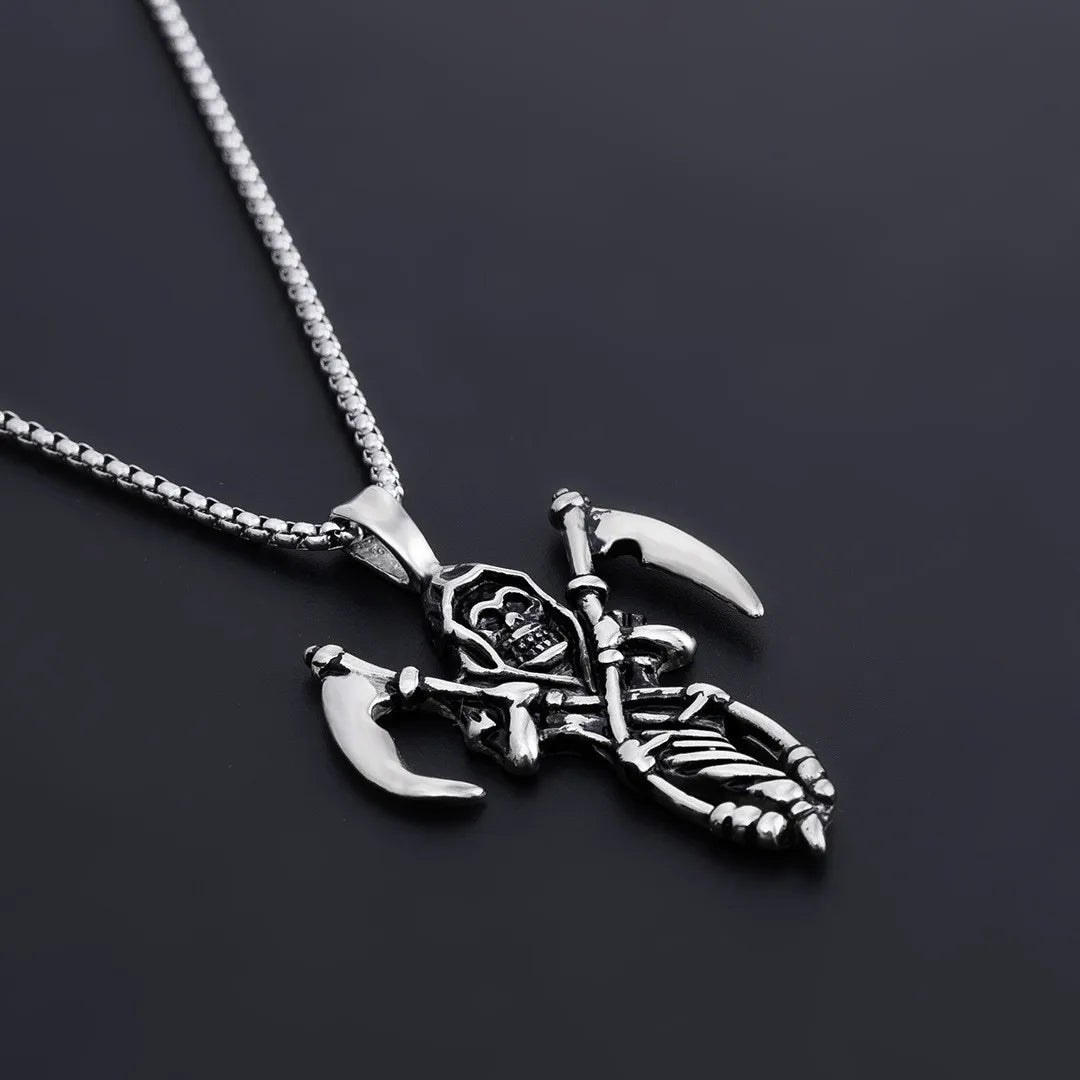 Skull Reaper Steel Pendant European American Versatile