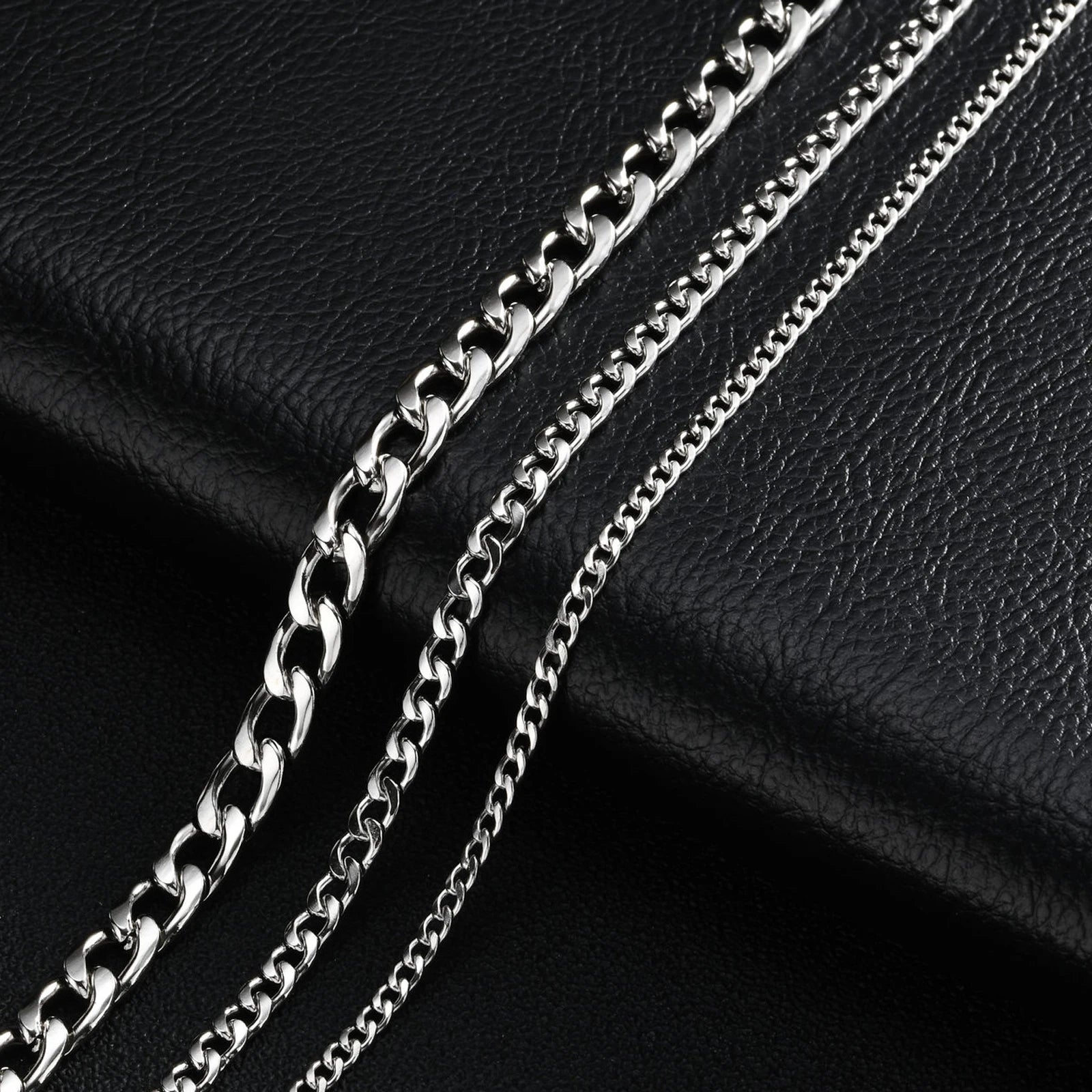 Vintage Cuban Chain Necklace for Men Women,3/5/7mm Stainless Steel Curb Link Chain Chokers,Casual Basic Punk Jewelry