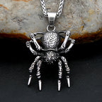 Vintage Gothic Spider Pendant Necklace Stainless Steel Punk Animal Necklace For Men Unique Biker Jewelry Gift