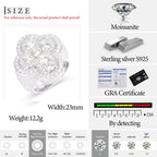 TUHE Unisex Silver Cross Ring Moissanite Stone Iced Out Couple Rings for Women Men Hip Hop Gifts