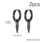 Viking Spearhead Dangle Hoop Earrings — Stainless Steel