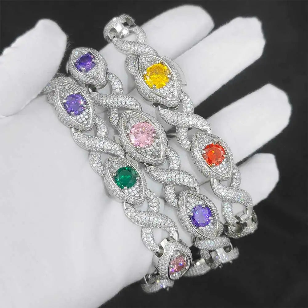 Iced Out Chain Necklace Colored Zircon 15MM