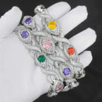 Iced Out Chain Necklace Colored Zircon 15MM