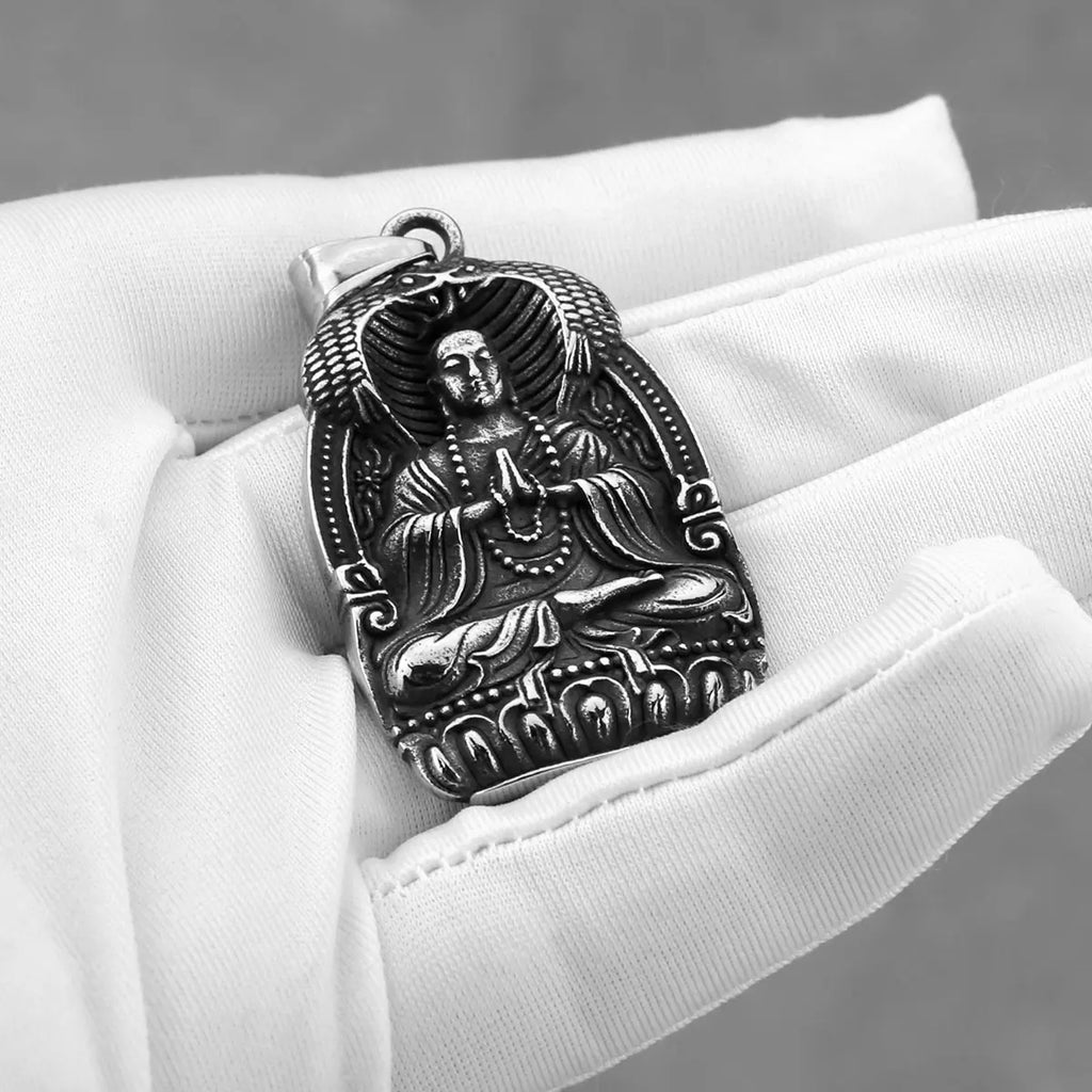 Stainless Steel Bodhisatva Buddha Necklace Men Women Fashion Retro Amulet Pendant Necklace High Quality Charm Jewelry Wholesale