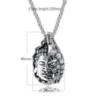 Gothic Buddha Demon Cuban Chain Necklace — Two-Tone, 21in