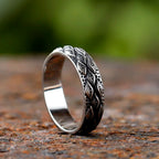 Japanese Carved Eyes Ring — Stainless Steel