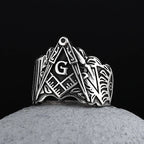 Freemason Masonic Symbol Ring — Stainless Steel