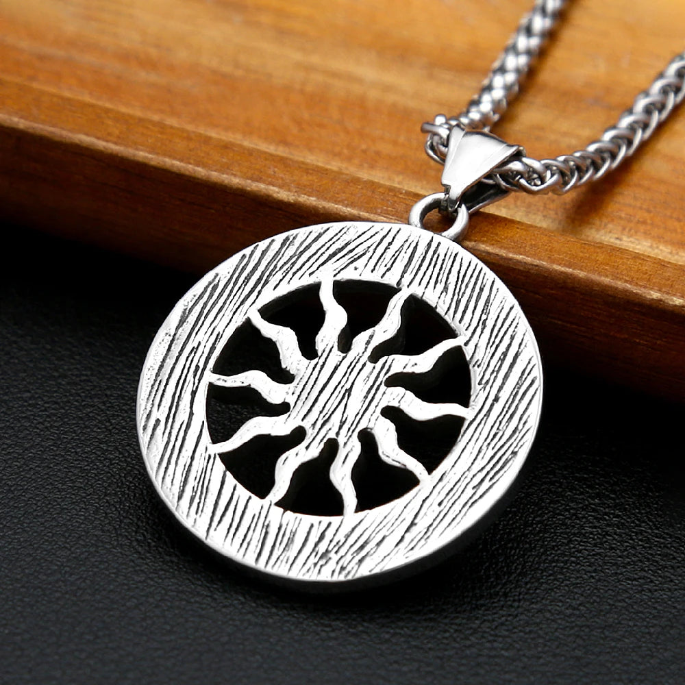 Sun God Apollo Pendant — Stainless Steel