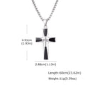 Zircon Cross Pendant Necklace for Men — Stainless Steel