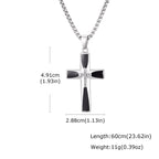 Zircon Cross Pendant Necklace for Men — Stainless Steel