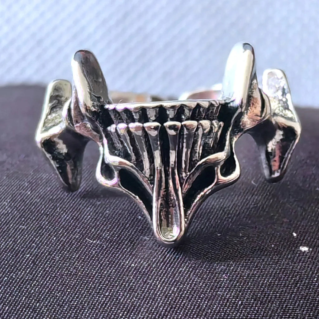 2Pcs Vintage Gothic Steel Skull Mask Rings Design Alloy Finger Rings Set for Men Women New Trend Creative Punk Jewerly Gift