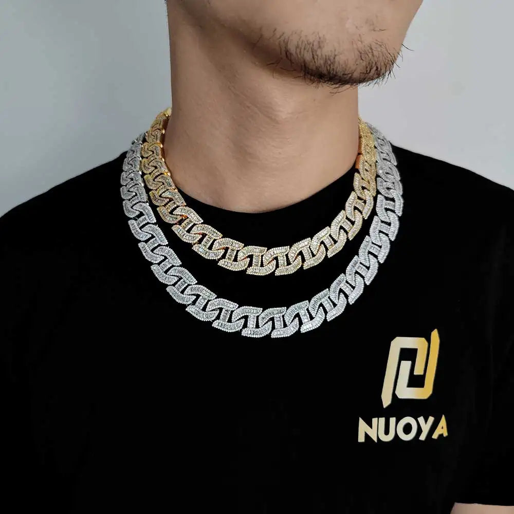 Iced Out Cuban Chain Necklace Stainless Steel 16MM