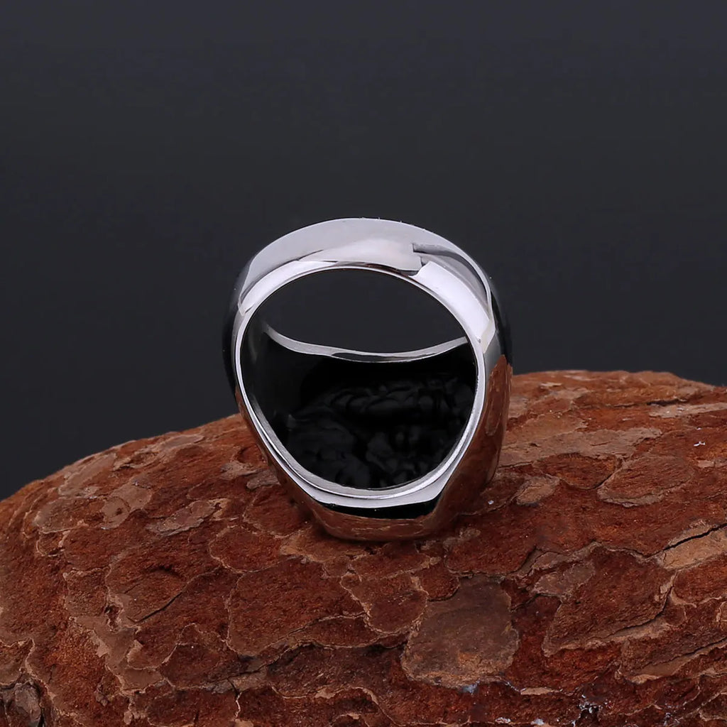 Stainless Steel Polishing Gold Color Wolf Head Ring Nordic Vikings Giant Animal Fenrir Masculine Men Finger Jewelry