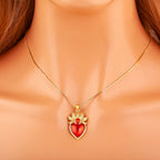 Iced Out Sacred Heart Pendant Necklace