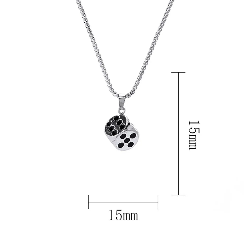 Gambling Dice Pendant Choker Necklace — Zinc Alloy