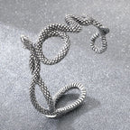 Trendy Men's Double Snakehead Lion Stainless Steel Open Bracelet Gothic Cyberpunk Style Fashion Jewelry Street Gifts