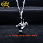 Iced Out Microphone Pendant — 925 Silver