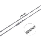 Hot Selling 2/3/4/5/6mm 316L Rope Chain Necklace Stainless Steel Never Fade Waterproof Choker Men Women Gold Color