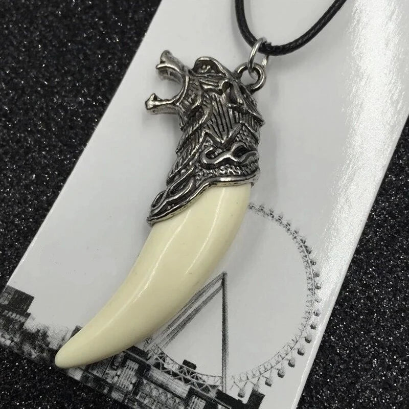Wolf Tooth Amulet Choker Necklace