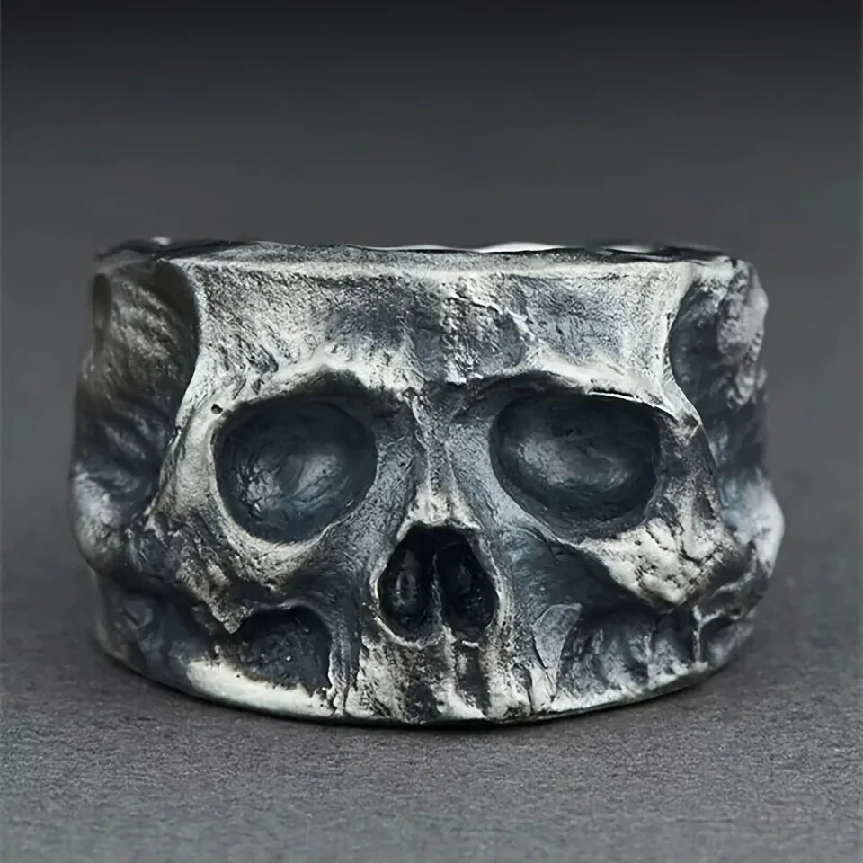 Priestess Retro Priest Ring, Men's Silvery Plated Ring, Artistic Ring Punk Style, Goth Jewelry for Men, Gifts for