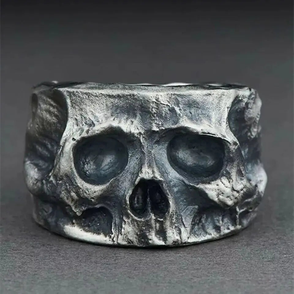 Half Face Skull Ring — Punk Gothic Vintage