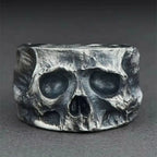 Half Face Skull Ring — Punk Gothic Vintage