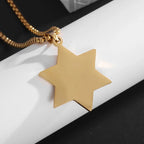 Hamsa Hands of Fatima Hebrew Pendant Stainless Steel Jerusalem Star of David Necklace Women's Jewish Jewelry