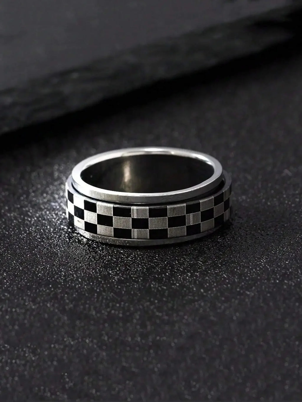 Moon Phase Spinner Ring — Stainless Steel