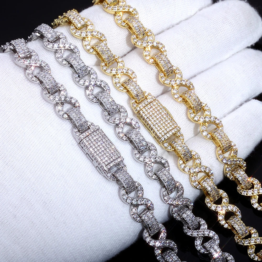 Iced Out Infinity Bracelet Stainless Steel 10MM
