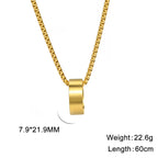 Circular Ring Pendant Necklace — Stainless Steel