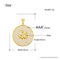 Trendy Round Zircon Copper Pendant Necklace for Men Fine Hip Hop Jewelry Pendant with Rope Chains