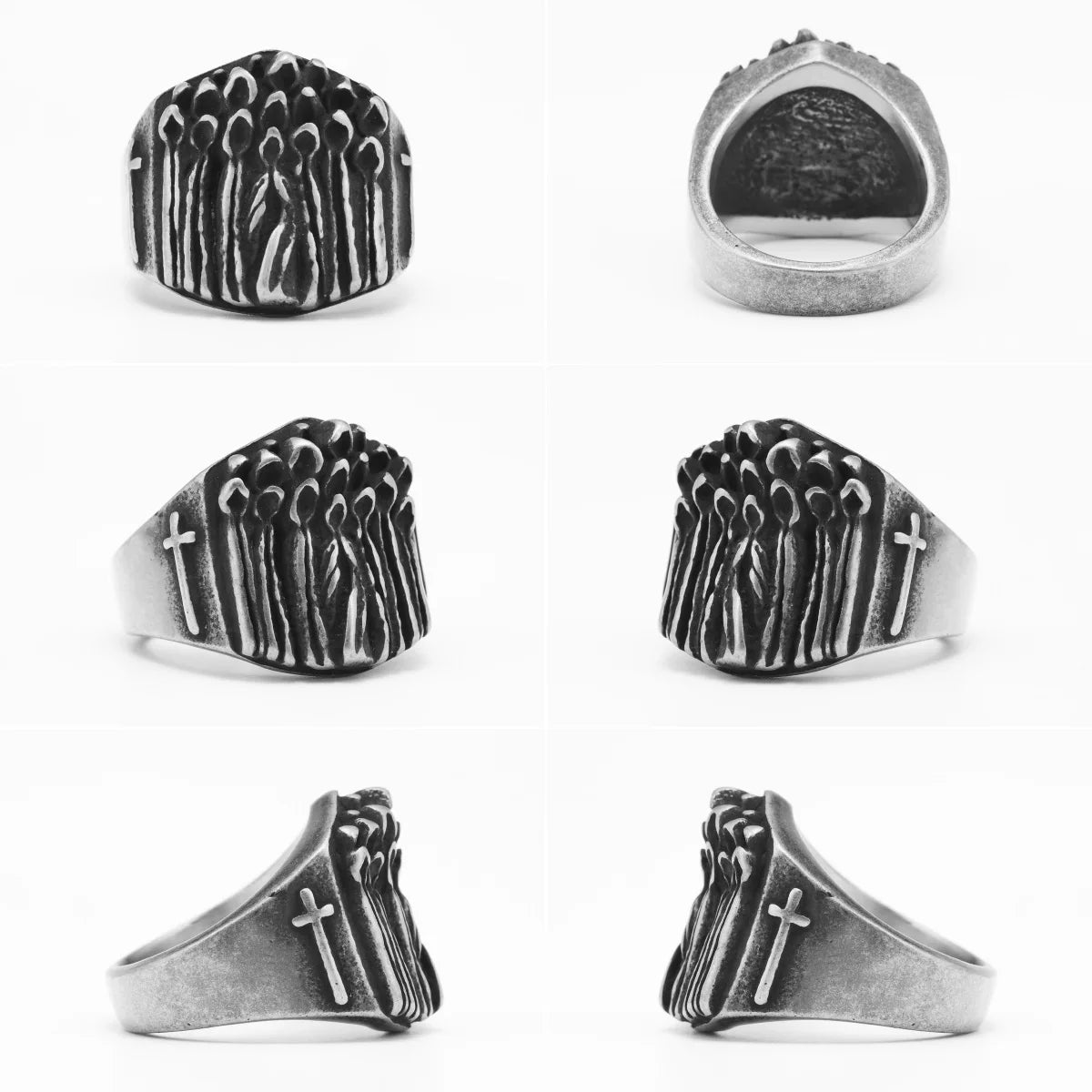 Cross Bible Ring Black — Stainless Steel
