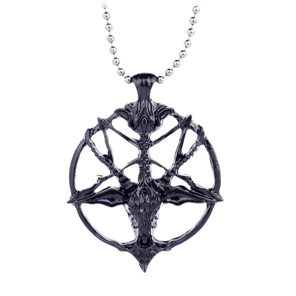 LaVeyan Baphomet Sigil Pendant Necklace — Inverted Pentagram