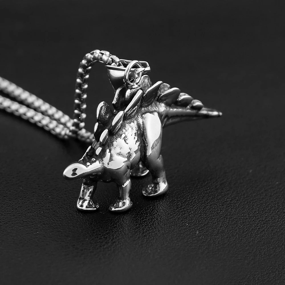 Dinosaur Pendant — Stainless Steel