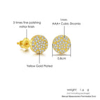 Iced Out Hemispherical Stud Earrings — SS