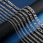 Wholesale Gold Silver Color Necklace 3-12mm Width 40-75cm Long Chain Lobster Clasp Men and Women Engagement Jewelry
