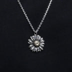 Silver-Tone Large Sunflower Pendant Necklace, 60cm