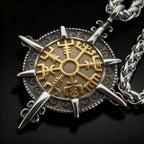 Compass Viking Steel Pendant 316L Rune