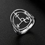 LIKGREAT Sigil Of Lilith Stainless Steel Ring Queen of the Night Solomon Magic Protection Amulet Ring Jewelry Gift for Women Men