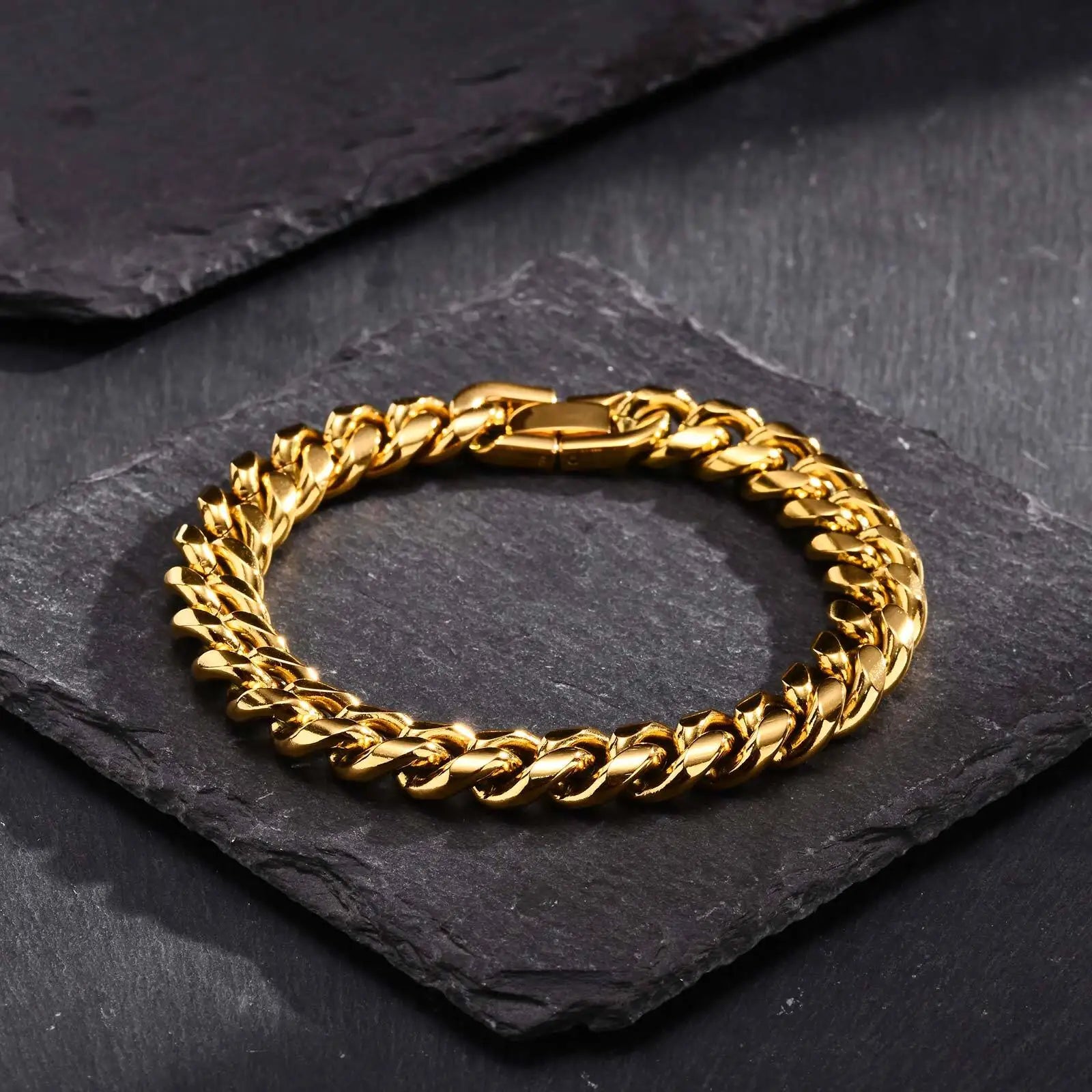 Gold Cuban Chain Bracelet 6-12mm — Gold