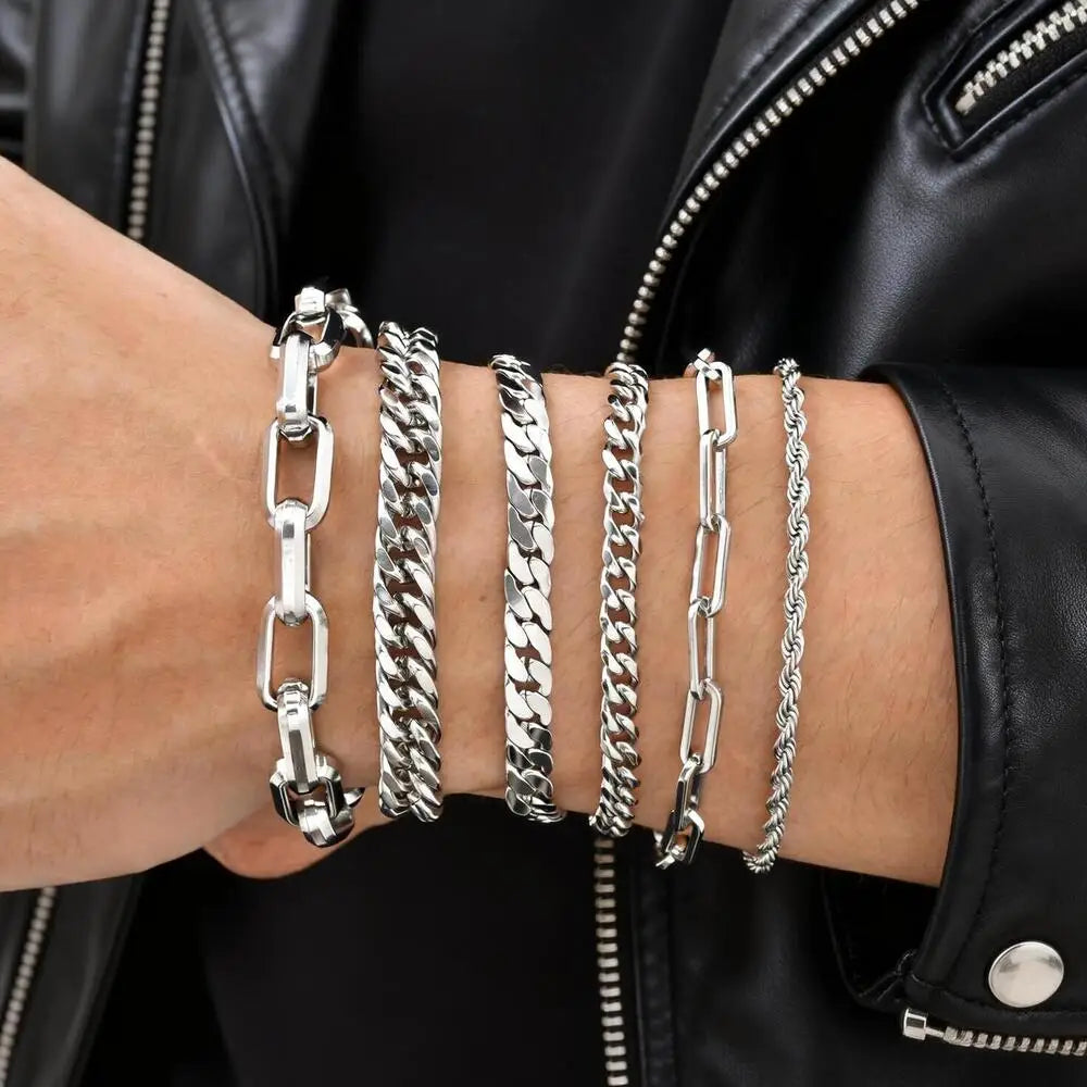 Braided Link Chain Bracelet — Silver