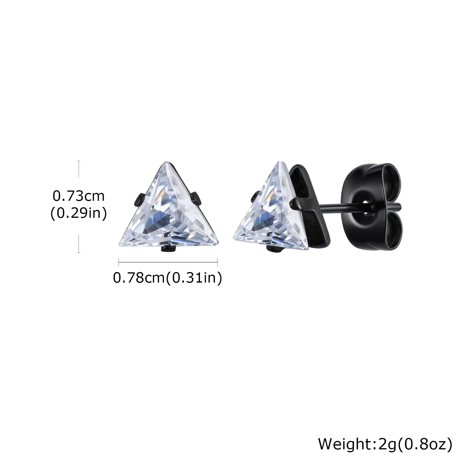 Minimal Triangle Zircon Stud Earrings — SS