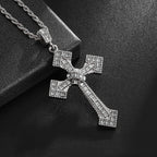 Gold Iced Out Cross Pendant Necklace O-Chain